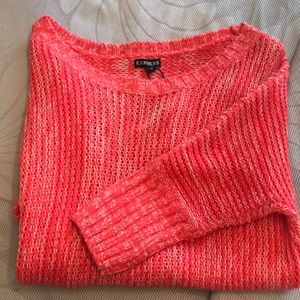 Pink and white knit sweater